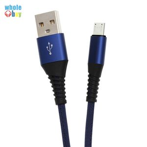 1M Micro/Type C USB Cable Anti break Nylon Braided Fast Charging Cable Data Sync Transfer Cord Weaving Silky Wire whole price