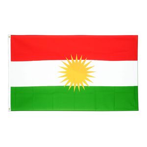 Курдистан флаг, изготовленный на заказ 3x5ft Флаги, высокое качество Висячие Национальная цифровая печатная Крытый Usage, перевозка груза падения