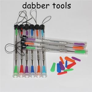 Wholesale steel pipes and tubes for sale - Group buy smoking Wax dabbers Dabbing tools with silicone tips mm glass dabber tool Stainless Steel Pipe CleaningTool and Plastic Tubes DHL