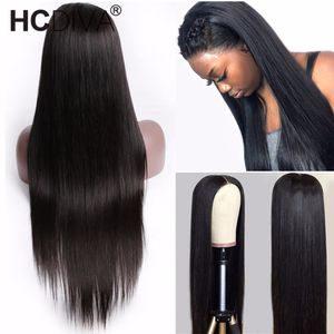 Бразильские девственницы человеческие волосы парики прямые 13 * 4 кружева передние предварительно сорванные с натуральными волосами для черных женщин 14-34 дюйма