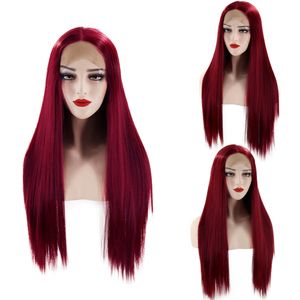 Micro Braid Wig Afryki Pleciona Peruka Długa Prosta Syntetyczna Hairr Marley Syntetyczna Koronka Czołowa Wig Niska cena Fabryka Kolorowa Ombre Blonde