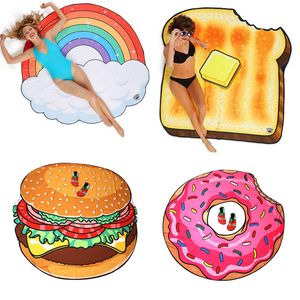 Beach mat Multiple Styles Ice Cream Fruit Pizza Printed Picnic pad Outdoors Sports Swimming pool Blanket Camping Pads
