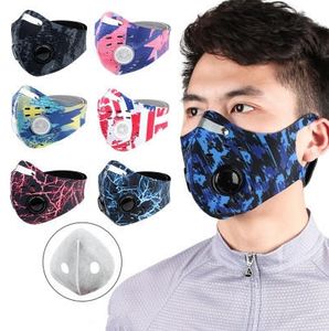 Cykling Ansiktsmask Utomhus Sportmask Vindskyddad dammsäker PM2.5 Anti-förorening som kör kolfilter Tvättbar mask med filter EEA1761