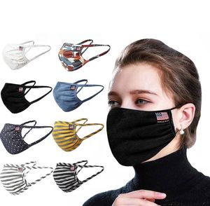 Baumwolle Gesichtsmasken Männer und Frauen amerikanische Flagge Maske Sommer Breathabe Designer Masken Anti Staub waschbare Maske GGA3559-8