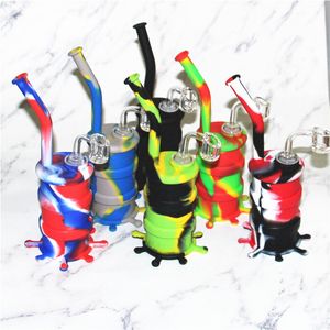 Cachimbo de água Silicone Barrel Rigs Mini Bong Tubo de água Silicon Oil Drum rig quartz banger 5ml recipientes de cera dab pad