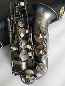 2020 SUZUKI Alto Saxophone E plana Matte Black niquelado Professional Musical Instruments Saxophone Para StudentsWith Bocal