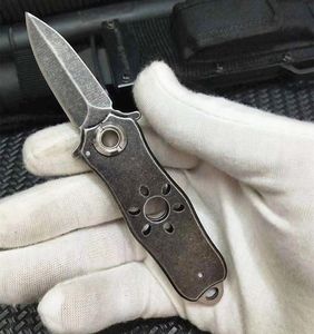 Specialerbjudande Small EDC Pocket Folding Knife 440C Spear Point Blade Steel Handle Mini Present Knife