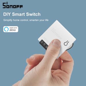 MINI Wifi DIY Smart Switch Tvåvägsledningar Smart Home Automation Moduler Kompatibel med eWelink Alexa amazon Google Home Voice Control