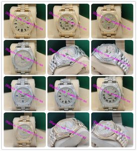 Relógio de moda versão mais recente 8 estilo 41 mm Pave Full Diamond 228349 118388 calendário automático moda relógios masculinos relógio de pulso de luxo