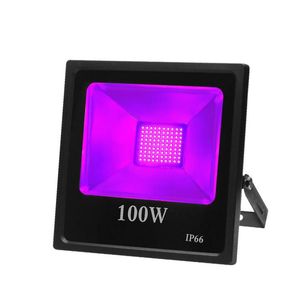 UV 395nm LEDブラックライト、防水屋外用パーティーライト、ハイパワー50W 100W超バイオレットUV LEDフラッドライト