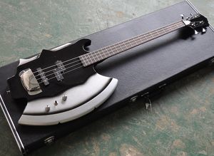 Black 4 Strings Axe Electric Bass with 3 Pickups,Rosewood Fretboard without inlay,Can Be Customized as Request