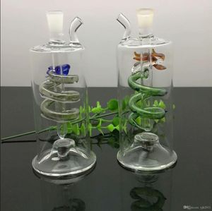 Bottiglia d'acqua in vetro drago colorato Vetro Bbong Wwater Pipe Smerigliatrice per unghie in titanio, gorgogliatori in vetro per tubi da fumo Colori misti