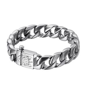 15mm oro pesante uomo donna catena bici bracciale teschio punk rock hiphop maschio argento colore acciaio inossidabile cordolo cubano bracciale bracciale gioielli