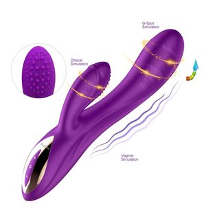 ウサギのバイブレーター10速度Gスポットディルドのバイブレーターのシリコーンの防水クリトリス刺激装置の膣マッサージャーの男性のための玩具Y201118