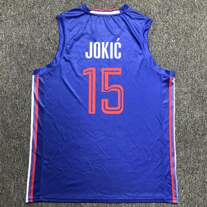 최고 품질 #15 Jokic Basketball Jersey All Stitched College Jerseys 사용자 정의 번호 이름 모든 크기 xxs-4xl