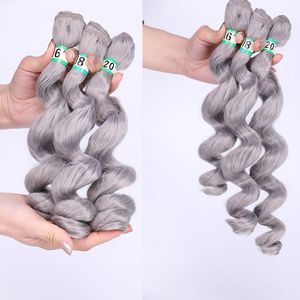 DHGate whegelsale buncy głębokie luźne fale włosy Węzeł Szyć w Hair Extensions Brown Ombre 3 SZTUK dla jednego Cente Syntetyczne Włosy Włosów dla kobiet