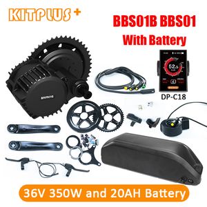 8Fun BBS01 Bafang Mid Motor Drive 36V 350W elétrico com bateria do motor bicicleta 20AH Electro Kit bicicleta