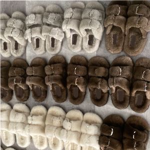 European Station Luxury Fashion High Quality Ladies 100% Mink Fur Flat Heel Slippers Y200706