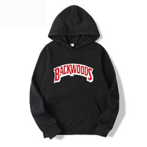 Skruvtråd manschetter hoodies streetwear backwoods hoodie tröja män mode höst vinter hip hop hoodie pullover hoody