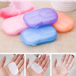 20 pcs Random Color Travel Portable Disposable Boxed Soap Paper Make Foaming Scented Bath Washing Hands Mini Paper Soap Random Color