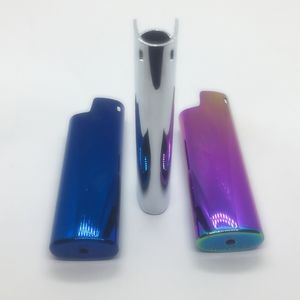 Latest Colorful Smooth Color Portable Lighter Shell Case Housing Holder Innovative Design Sleeve Cigarette Smoking Accessories DHL