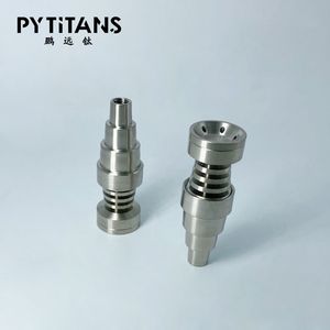 Fully Adjustable Titanium Nails 6 in 1 fit for 10/14/18mm Female and male joint glass pipe 3 parts Domeless Titanium Nail Carb Factory Price