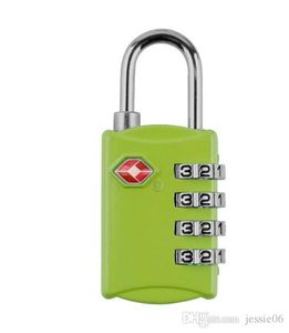 Lucchetto per bagagli con codice di sicurezza TSA Lucchetto da viaggio approvato con combinazione a 4 cifre Lucchetto con chiave in acciaio per valigie Bagaglio 8 colori