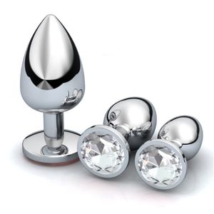 3 pezzi/set piccolo medio grande metallo liscio plug anale dildo giocattoli del sesso butt plug perline anali gay per donne/uomini