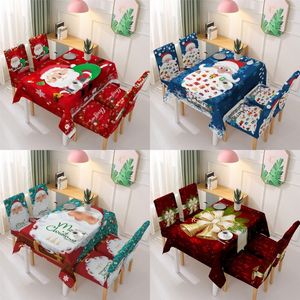 Christmas Tablecloth Xmas Chair Back Cover Decoration Polyester Waterproof New Year Christmas Tablecloth Rectangular Party Table Covers
