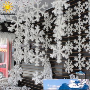 18st / lot snöflinga julmaterial storlek 11x11 cm dekoration vit jul hängande dekoration