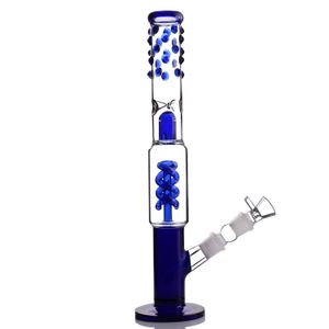 13.4 inchs Tall Glass Water Bong Hookahs Smoke Pipes Smoking Pipe Downstem Perc Heady Glass Dab Rigs Bubbler With 18mm Bowl
