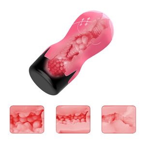 Masturbator Cup Artificial Pussy 3D Realistic Vagina Sex Toys for Adult Men Male Silicone Masturbation Sucking Cup Sex Shop CX200707