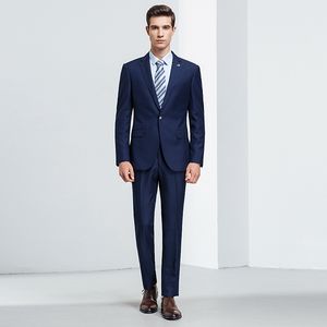 Herren Anzug Navy Herren Anzug 2 Stück Hochzeit Bräutigam Kleid Mode High-End Slim Herren Business Casual Formale Tragen Anpassung