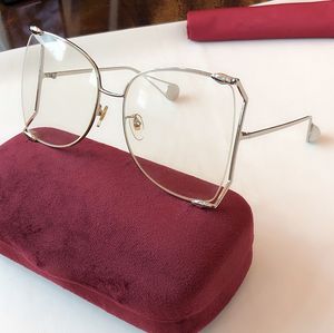 2020 Nova óculos designer forma fundo fêmea grande círculo irregular G0252S óculos de metal UV400 63-18-135 alta qualidade com caixa de embalagem