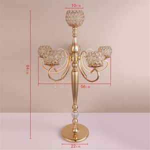 Wholesale wall mount candle holders resale online - Candlestick Crystal Candle Holders Coffee Dining Table Centerpieces Metal Candlesticks Stand Wedding Decoration for Home
