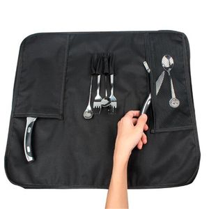 20 Stück Wessleco Kochmessertasche Nylon Chef Rolltasche mit 8 Taschen für Küchenzubehör Tragbarer Messeretuihalter