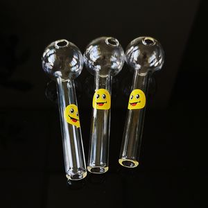 4 -calowy mini żółty uśmiech grube Pyrex Glass Olej Burner Rura palenia rur ręczny akcesoria tytoniowe dhl za darmo