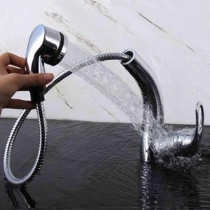 Pull Out Flexible Spray Kitchen Basin Sink Mixer Tap Chrome Swivel Spout Faucet