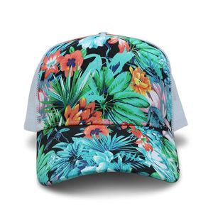 Popüler modacı yaz seyahat florası baskılı şapkalar kadınlar üst olmadan kadın erkek kızlar için nefes rahat beyzbol topu kapaklar örgü