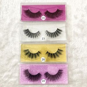 Hot selling best price 10Pair Natural Thick synthetic Eye Lashes Makeup Handmade Fake Cross False Eyelashes with Holographic Box