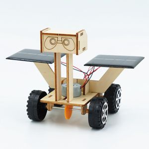 Çocuk Bilim ve Teknoloji DIY El Yapımı Ay Keşif Araç Güneş Oyuncak Araba Fiziksel Model Bilimsel Deney