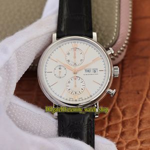 V2 Upgrade version ZF 391022 White Dial Cal.79320 A7750 Chronograph Automatic 391025 Herrklocka Stålfodral Läder Stoppur Sportklockor