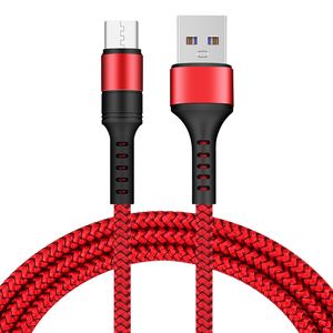 Прочные Быстрые Кабели зарядное Плетеные Micro USB Type C Синхронизация данных 1M 3FT 2M 6FT нейлоновый шнур Кабель 5A