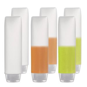 30ml 50ml Plastic Travel Squeeze Flaskor med flip Lid Kosmetiska flaskbehållare för lotion Makeup Cream Facial Cleanser Shampoo