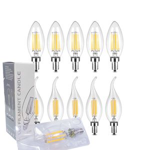 100-264V Dimmable LED Candelabra 전구 아닌 Dimmable CA11 C35 C35L 모양 불꽃 팁 스타일 60 와트 등가 E12 E14 기본 2W 4W 6W Edison 전구 필라멘트 램프