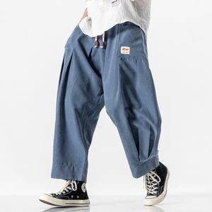 2020 Herren schwarze Weitbeinhosen Männer Cotton Casual Vintage Hosen Pantalon Homme Männlich Hip Hop Streewear Harem