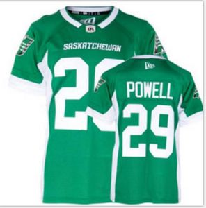 custom 2019 Men Saskatchewan Roughriders William Powell #29 real Full embroidery College Jersey or any name or number jersey