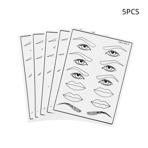 5pcs Microblading Tattoo Eyebrow Lip Eyes Practice Skin Eyebrow Cosmetic Permanent Makeup Eyebrow Training Skin Tattoo Supply