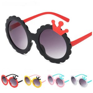 Children Cartoon Round Sunglasses Crown Sun Glasses Anti UV Spectacles Baby Oversize Frame Eyeglasses Halloween Ornamental A