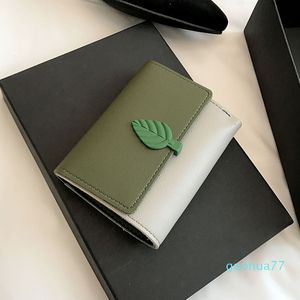 Designer-short wallet wholesale 2020 new PU leather color contrast hand bag leisure multi card check change folder